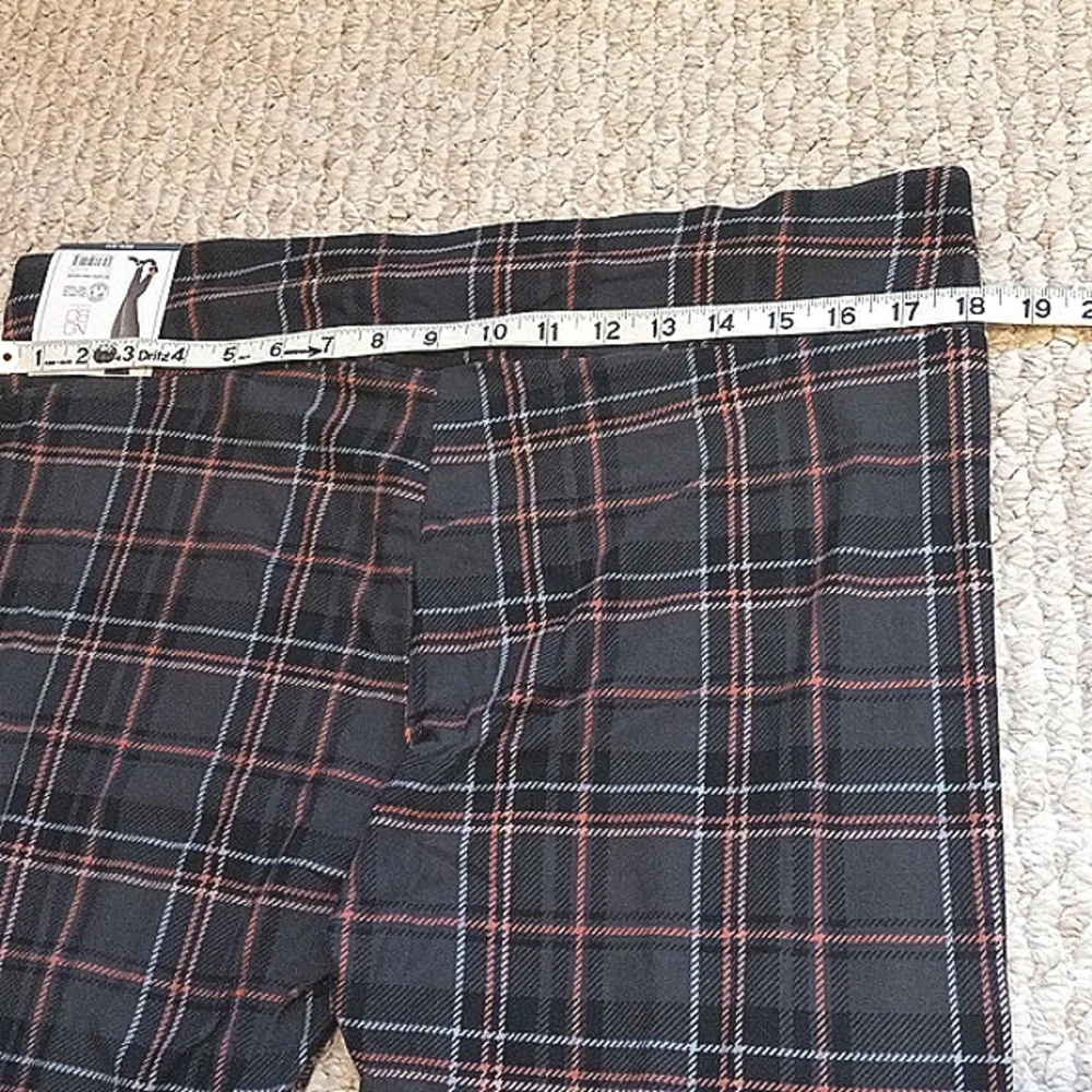 Women’s XXXL Black Plaid Leggings High Waisted Stretchy Skinny Pants for Casual